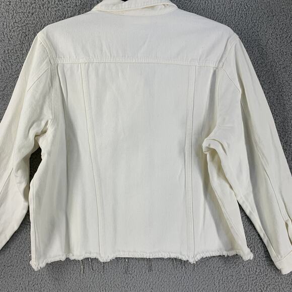 Savanna Jane Denim Jacket 1X Womens Rhinestone Embellished Country Western Cream - Picture 10 of 11